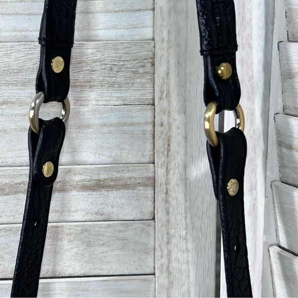 Brahmin Vintage Black Leather Crossbody Handbag Purse - Picture 4 of 14